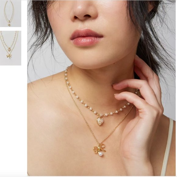 Urban Outfitters Jewelry - NWT URBAN OUTFITTERS Margot Delicate Pearl Layering Necklace Set